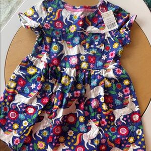 Boden Colorful Unicorn and Floral Dress